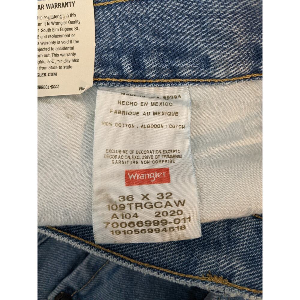 Wrangler Jeans Straight Leg 36x32 Apollo Blue Men Regular Fit Soft Strong Rugged - Picture 7 of 11